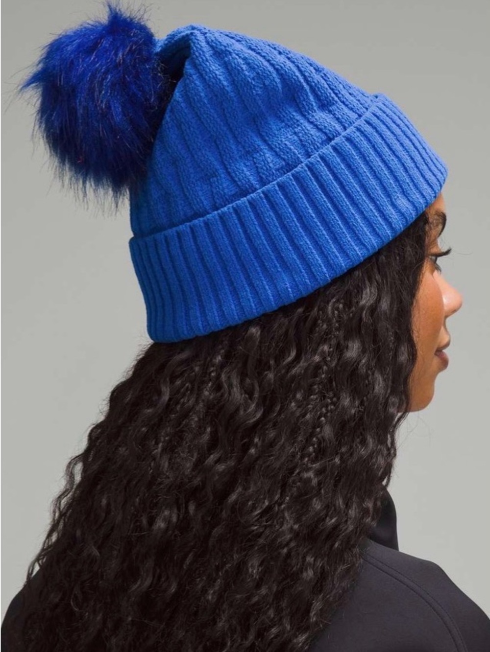 lululemon athletica cable knit pom beanie